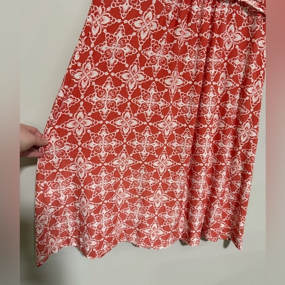 Soma Orange Medallion Print Soft Jersey Twist Short Bra Dress Size Large - Picture 4 of 6